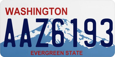 WA license plate AAZ6193
