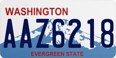 WA license plate AAZ6218