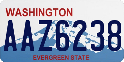 WA license plate AAZ6238