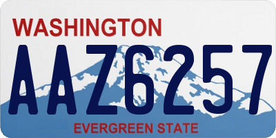 WA license plate AAZ6257