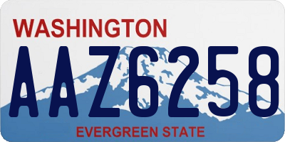 WA license plate AAZ6258