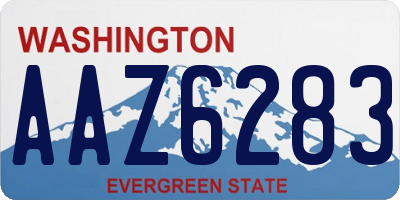 WA license plate AAZ6283