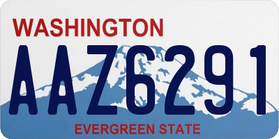WA license plate AAZ6291