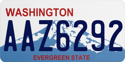 WA license plate AAZ6292