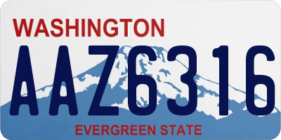 WA license plate AAZ6316
