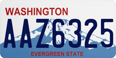 WA license plate AAZ6325