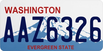 WA license plate AAZ6326