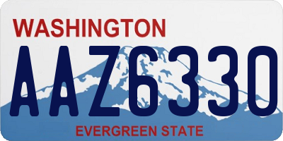 WA license plate AAZ6330