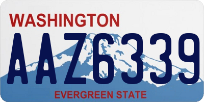 WA license plate AAZ6339