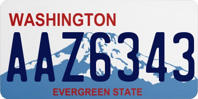 WA license plate AAZ6343