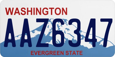 WA license plate AAZ6347