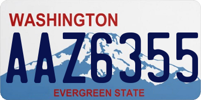 WA license plate AAZ6355