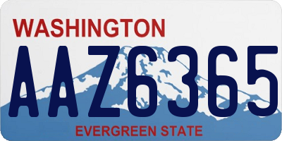 WA license plate AAZ6365