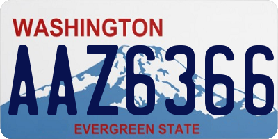 WA license plate AAZ6366