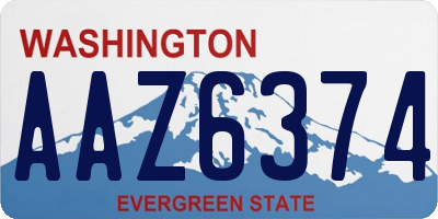WA license plate AAZ6374