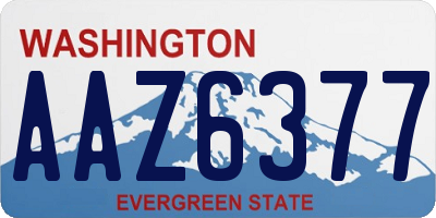 WA license plate AAZ6377