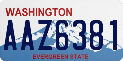 WA license plate AAZ6381
