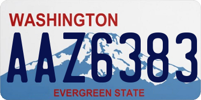 WA license plate AAZ6383