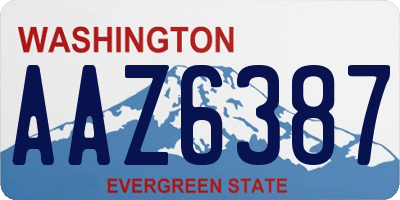 WA license plate AAZ6387