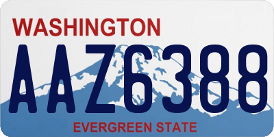 WA license plate AAZ6388