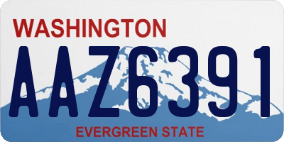 WA license plate AAZ6391