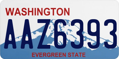 WA license plate AAZ6393
