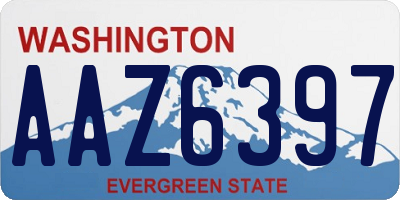 WA license plate AAZ6397