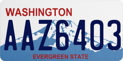 WA license plate AAZ6403