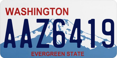 WA license plate AAZ6419
