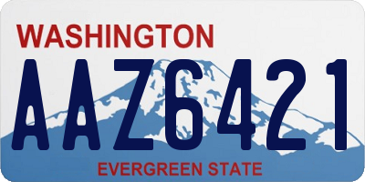 WA license plate AAZ6421