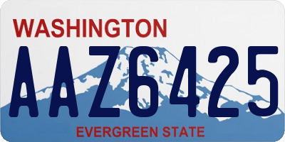 WA license plate AAZ6425