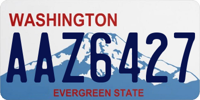 WA license plate AAZ6427