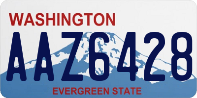 WA license plate AAZ6428
