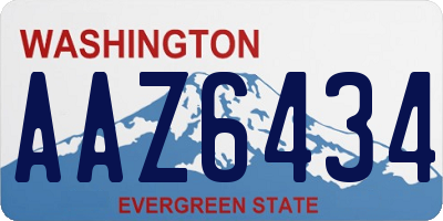 WA license plate AAZ6434