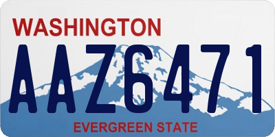 WA license plate AAZ6471