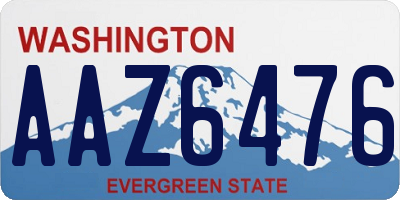 WA license plate AAZ6476