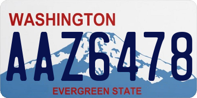 WA license plate AAZ6478