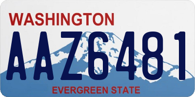 WA license plate AAZ6481