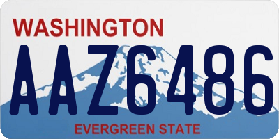 WA license plate AAZ6486