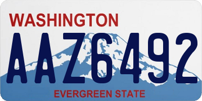 WA license plate AAZ6492