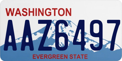 WA license plate AAZ6497