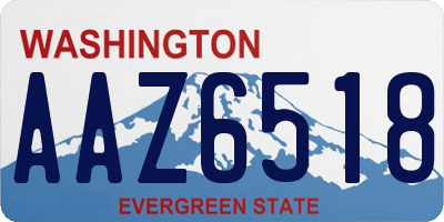 WA license plate AAZ6518