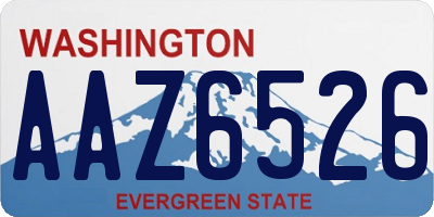 WA license plate AAZ6526