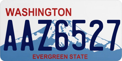 WA license plate AAZ6527