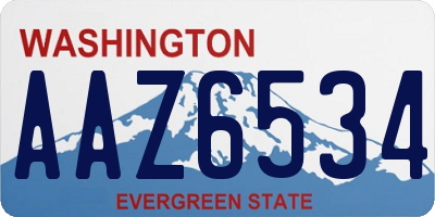 WA license plate AAZ6534