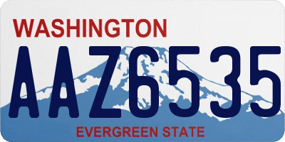 WA license plate AAZ6535