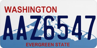 WA license plate AAZ6547