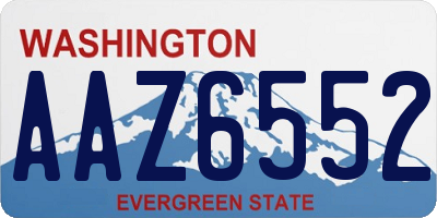 WA license plate AAZ6552