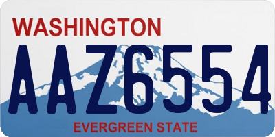 WA license plate AAZ6554