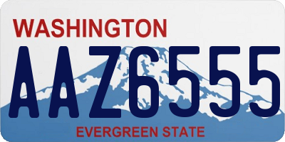 WA license plate AAZ6555